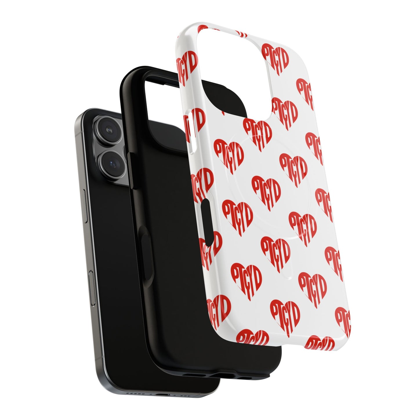 Heart Magnetic Case Durable Phone Cases with Heart Design, Cute Gift for Teens, Stylish Tech Accessories, Unique Phone Protection