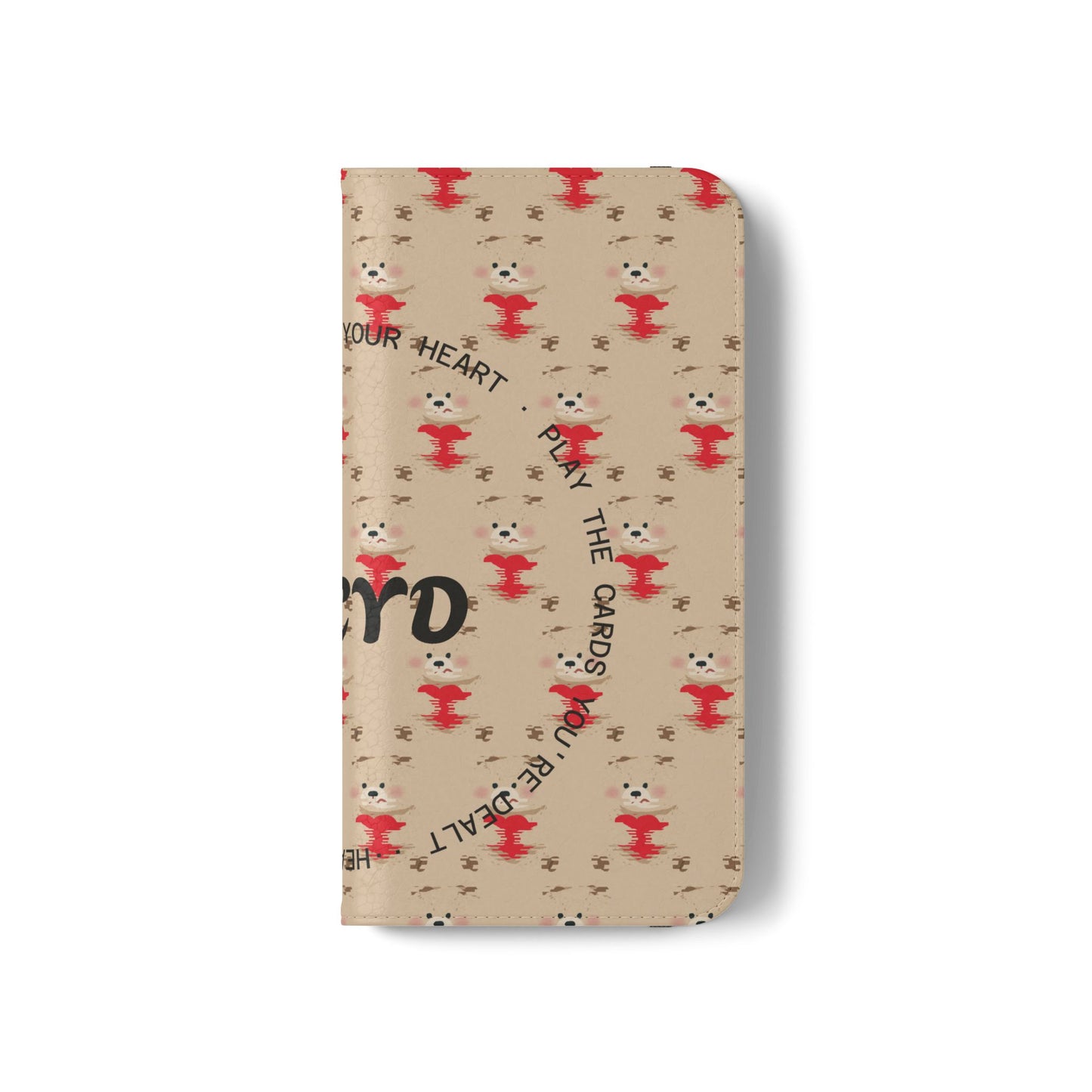 HEARTS - Cute Patterned Flip Case for Phone, Bear Design, Heartfelt Gifts, Cute Accessories, Personalized Phone Cover, Gift for Animal Lovers