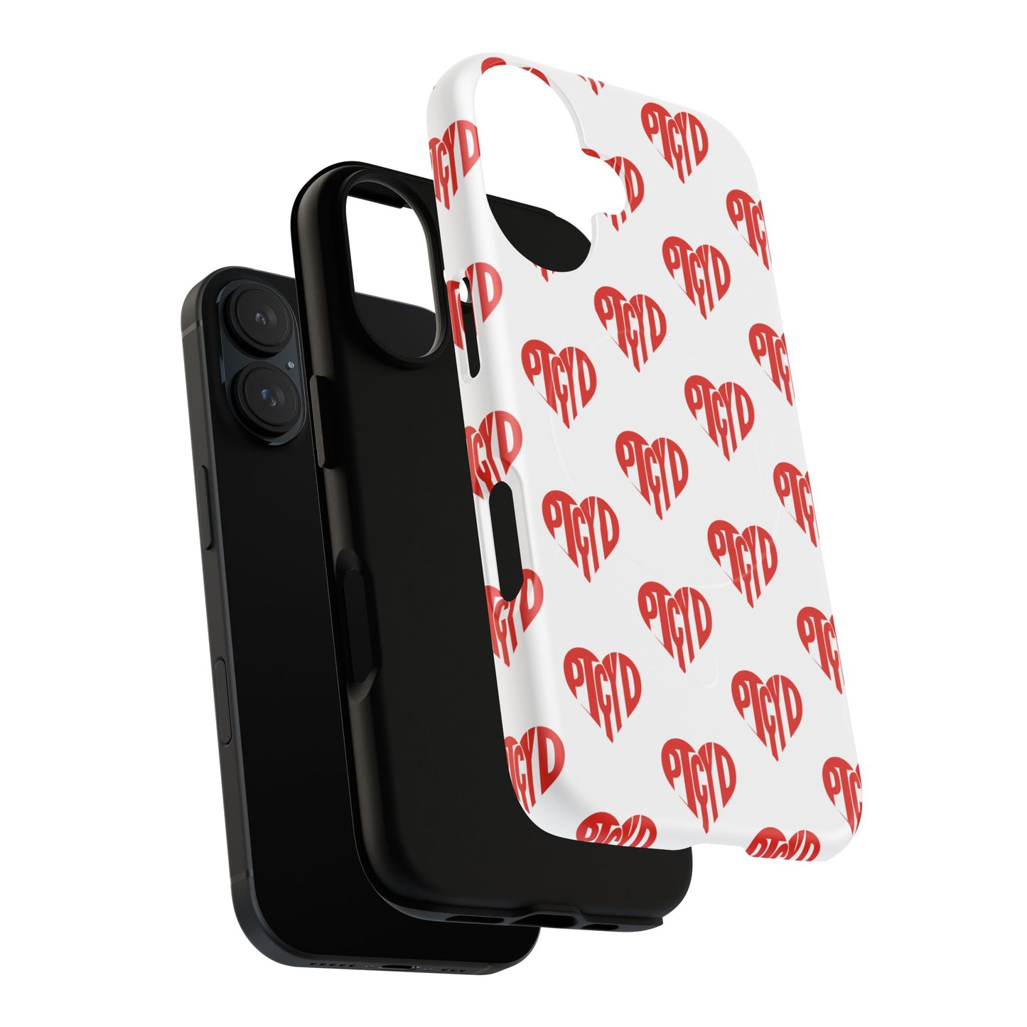Heart Magnetic Case Durable Phone Cases with Heart Design, Cute Gift for Teens, Stylish Tech Accessories, Unique Phone Protection
