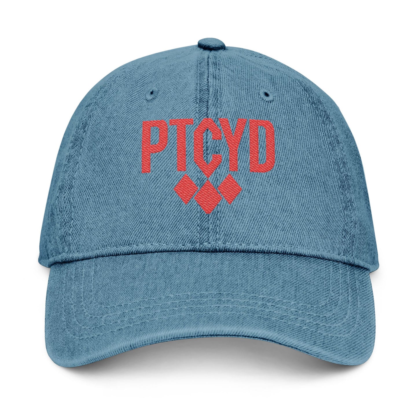 Diamond Embroidered Denim Cap - PTCYD Graphic Baseball Hat for Casual Style