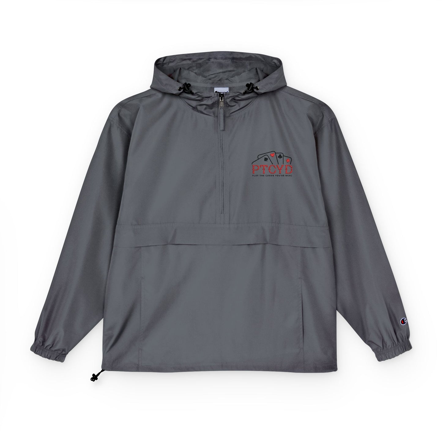 PTCYD Embroidery Champion Packable Anorak Jacket for Adventures