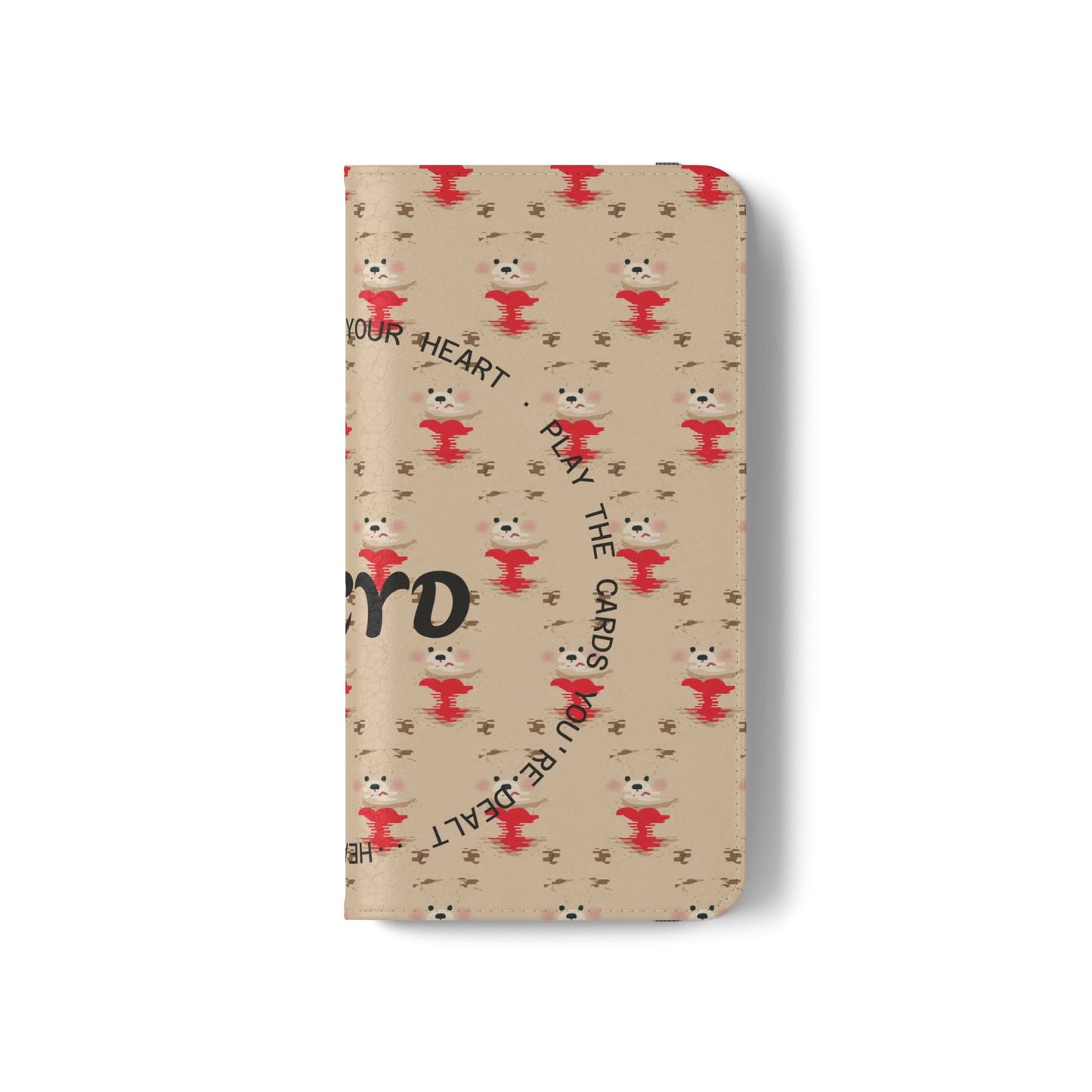 HEARTS - Cute Patterned Flip Case for Phone, Bear Design, Heartfelt Gifts, Cute Accessories, Personalized Phone Cover, Gift for Animal Lovers