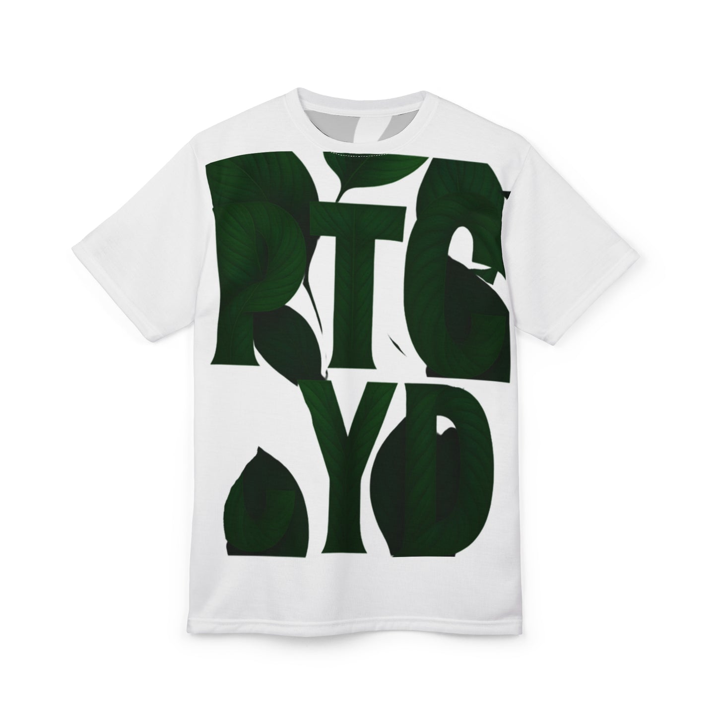 Club PTCYD Wrap Stylish Green Leaf Unisex Cut & Sew Tee - Nature-Inspired Design