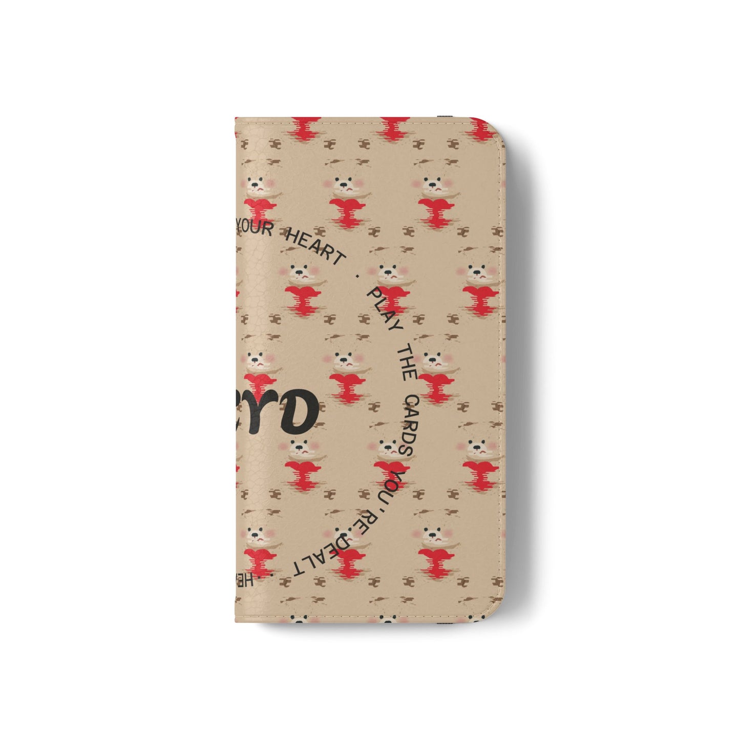 HEARTS - Cute Patterned Flip Case for Phone, Bear Design, Heartfelt Gifts, Cute Accessories, Personalized Phone Cover, Gift for Animal Lovers
