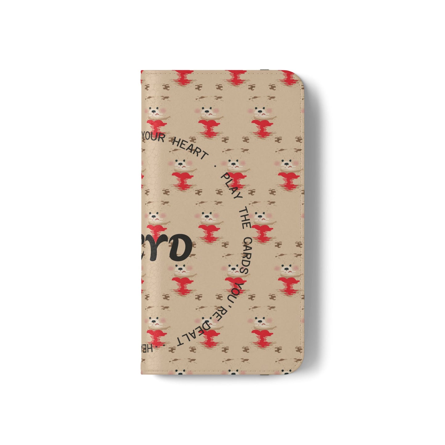 HEARTS - Cute Patterned Flip Case for Phone, Bear Design, Heartfelt Gifts, Cute Accessories, Personalized Phone Cover, Gift for Animal Lovers