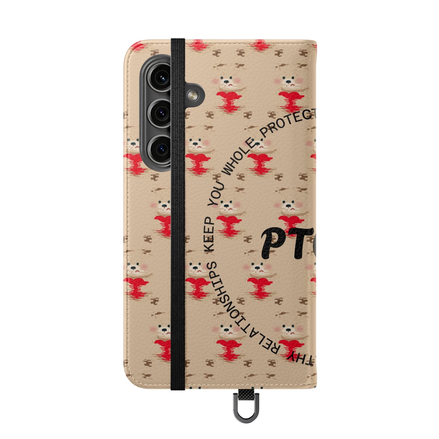 HEARTS - Cute Patterned Flip Case for Phone, Bear Design, Heartfelt Gifts, Cute Accessories, Personalized Phone Cover, Gift for Animal Lovers