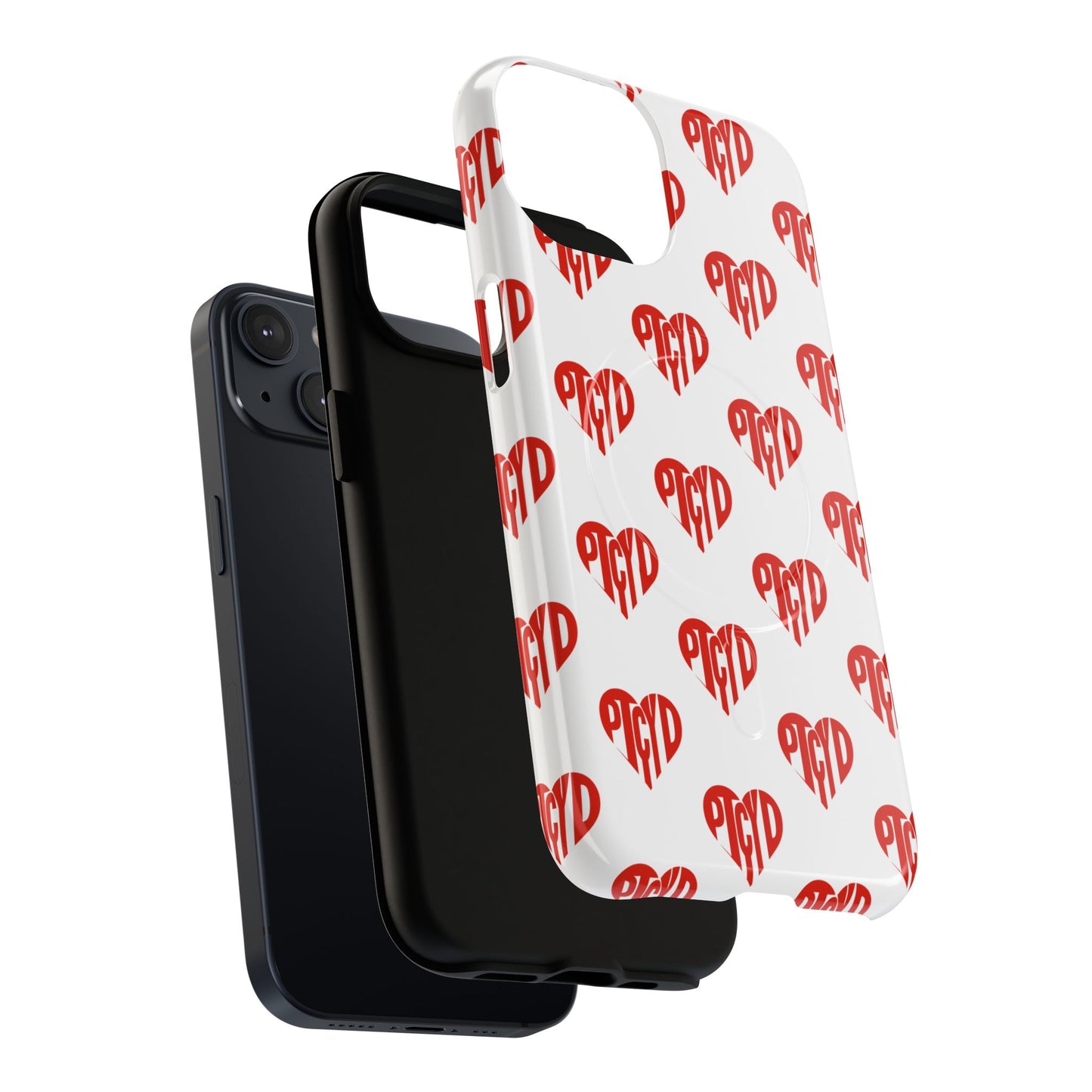 Heart Magnetic Case Durable Phone Cases with Heart Design, Cute Gift for Teens, Stylish Tech Accessories, Unique Phone Protection