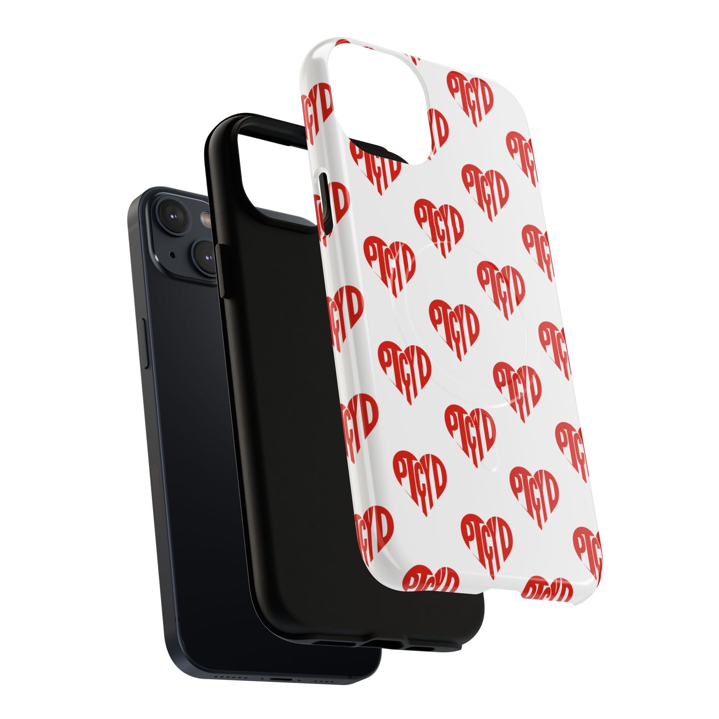 Heart Magnetic Case Durable Phone Cases with Heart Design, Cute Gift for Teens, Stylish Tech Accessories, Unique Phone Protection