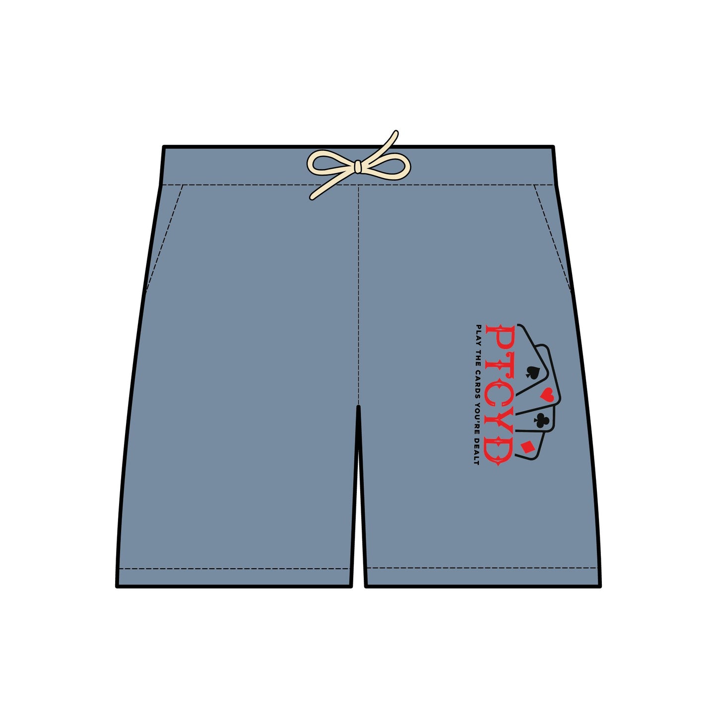 PTCYD Casual Fleece Sweat Shorts - Play the Hand You're Dealt