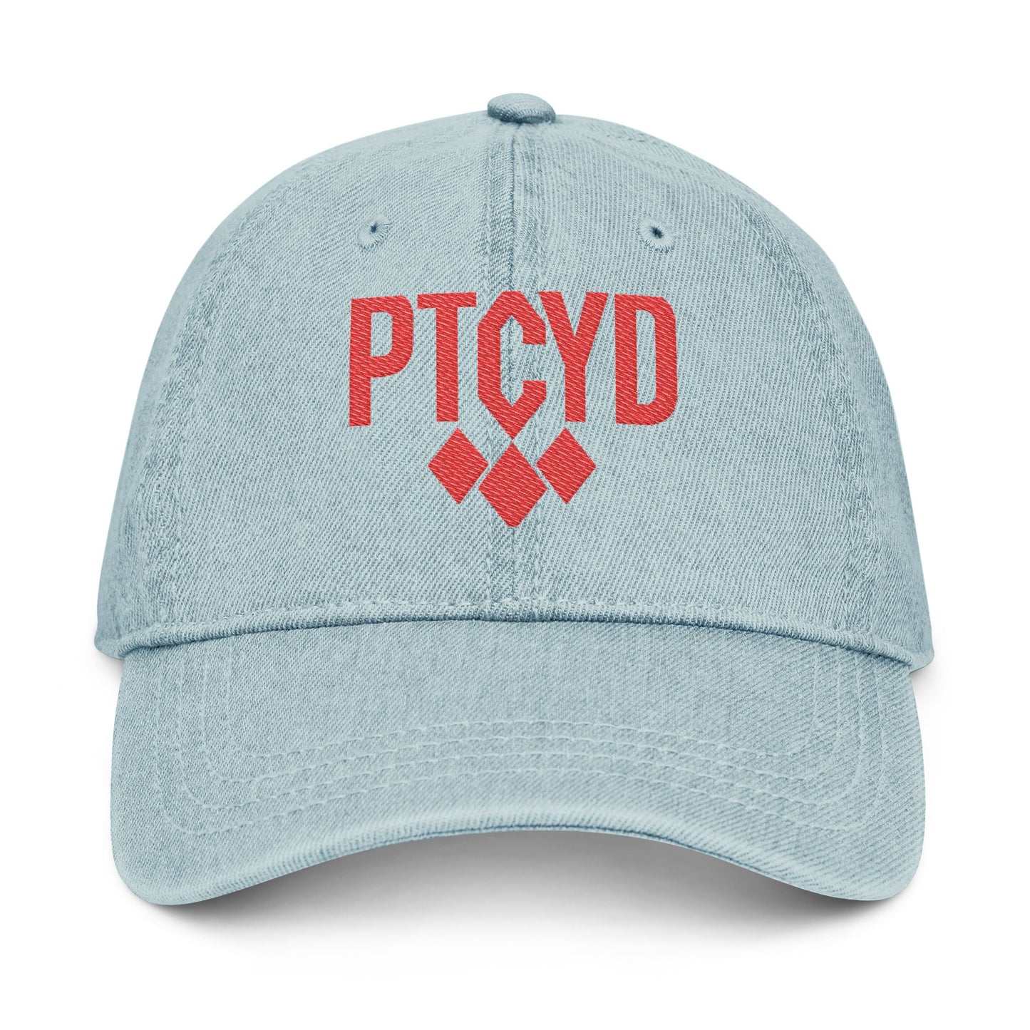 Diamond Embroidered Denim Cap - PTCYD Graphic Baseball Hat for Casual Style