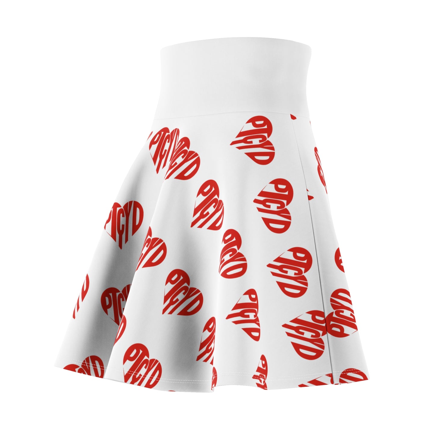 HEART PTCYD Love Women's Skater Skirt, Cute Summer Skirt, Fashionable Party Wear, Heart Print Skirt, Gift for Her