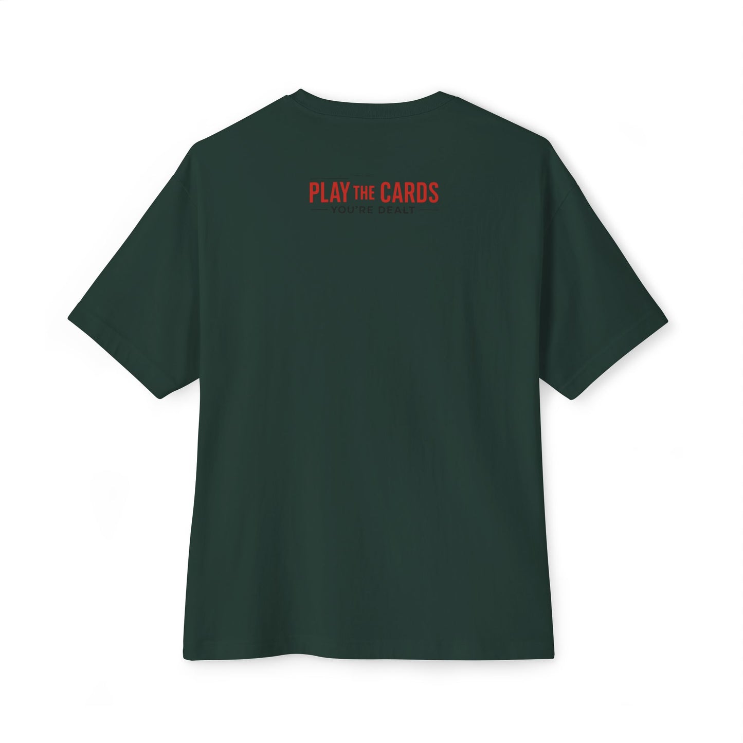 Club Inspirational Oversized Tee, Play Your Cards Unisex Tee, Motivational Boxy T-Shirt for Gamers, Funny Card Game Gift, Relaxed Fit Tee