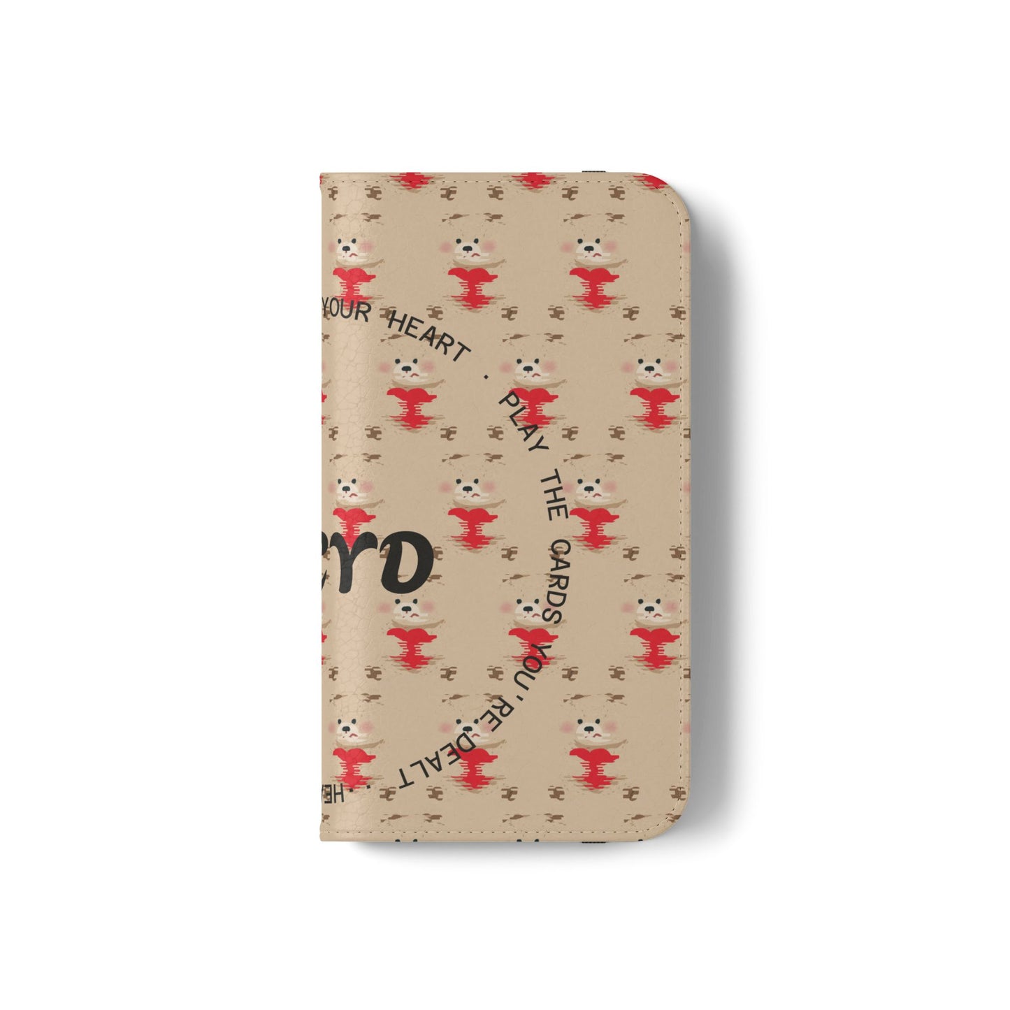 HEARTS - Cute Patterned Flip Case for Phone, Bear Design, Heartfelt Gifts, Cute Accessories, Personalized Phone Cover, Gift for Animal Lovers