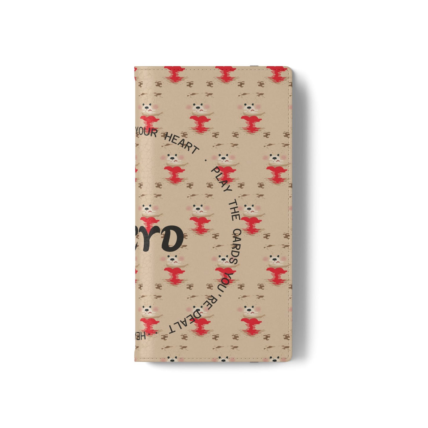 HEARTS - Cute Patterned Flip Case for Phone, Bear Design, Heartfelt Gifts, Cute Accessories, Personalized Phone Cover, Gift for Animal Lovers