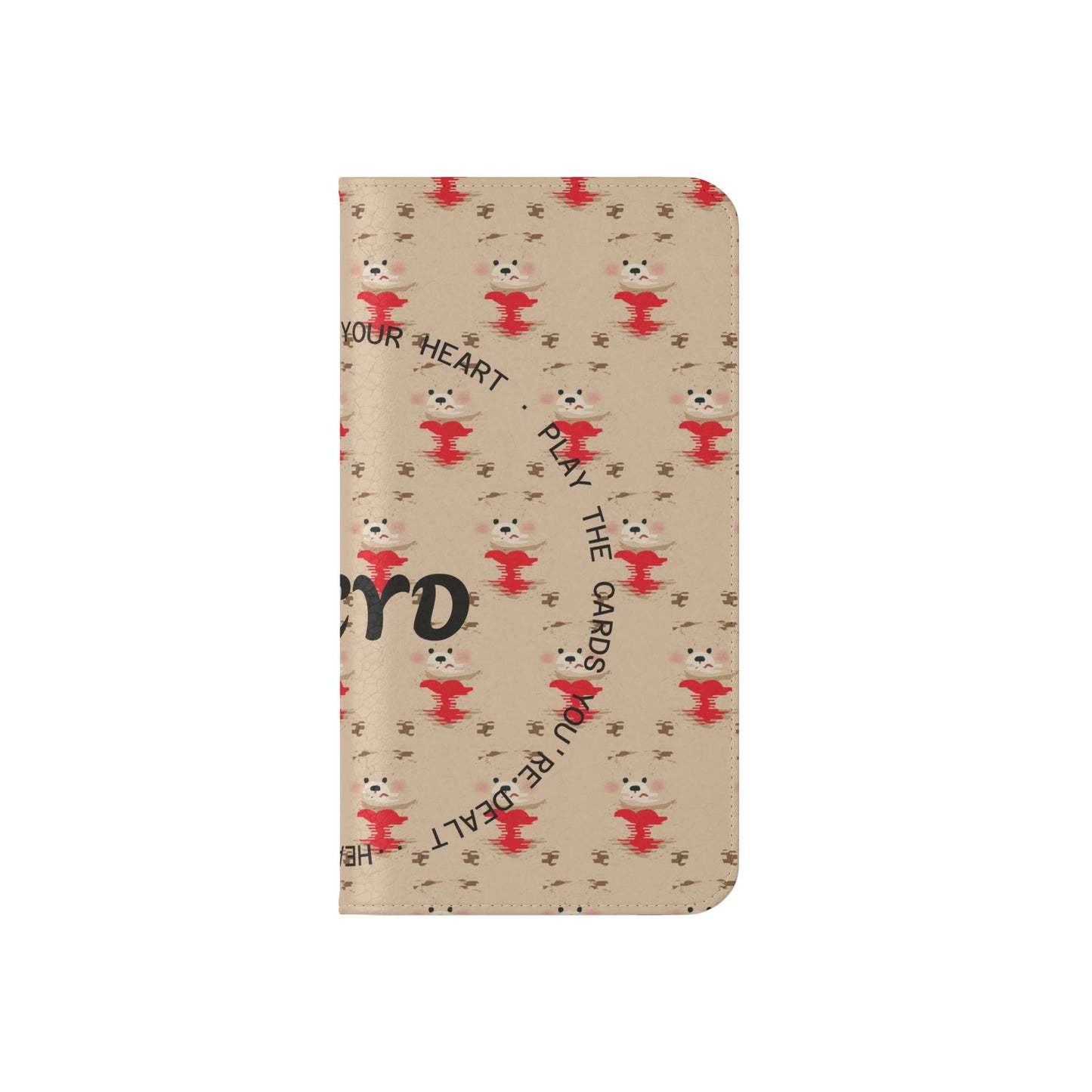 HEARTS - Cute Patterned Flip Case for Phone, Bear Design, Heartfelt Gifts, Cute Accessories, Personalized Phone Cover, Gift for Animal Lovers