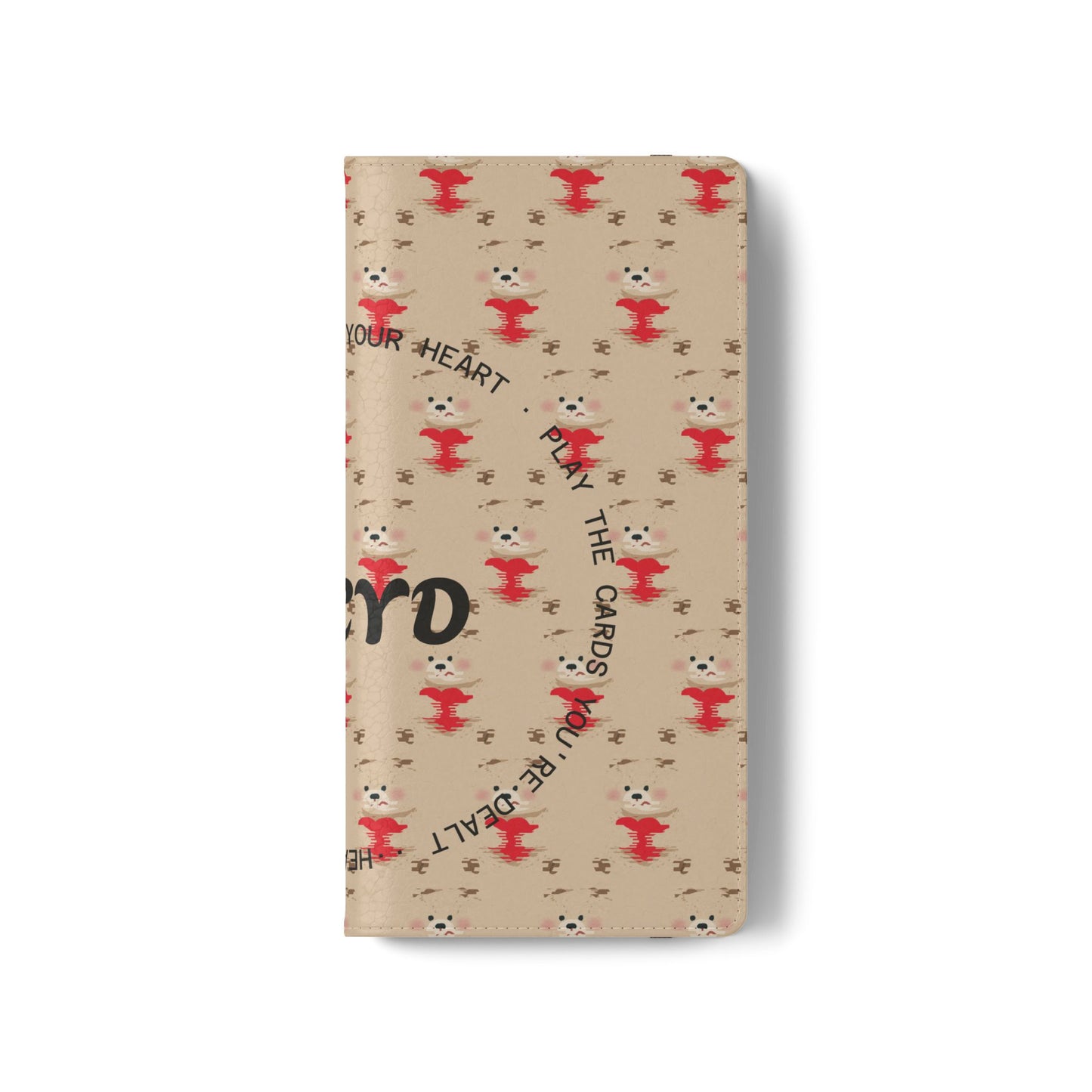 HEARTS - Cute Patterned Flip Case for Phone, Bear Design, Heartfelt Gifts, Cute Accessories, Personalized Phone Cover, Gift for Animal Lovers