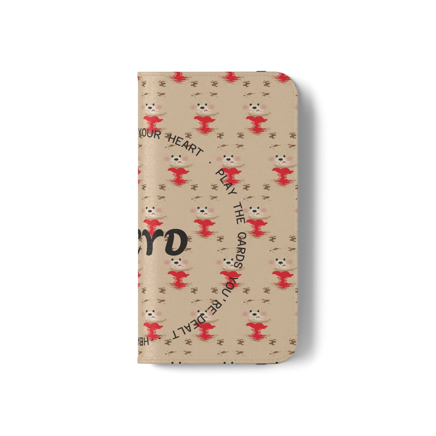HEARTS - Cute Patterned Flip Case for Phone, Bear Design, Heartfelt Gifts, Cute Accessories, Personalized Phone Cover, Gift for Animal Lovers