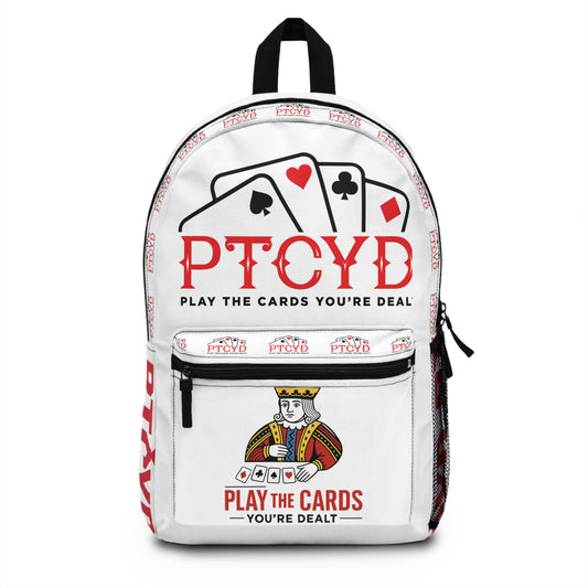 Card Game Backpack - Play the Cards You're Dealt, Gaming Bag, Gifts for Gamers, Fun School Backpack, Casual Tote