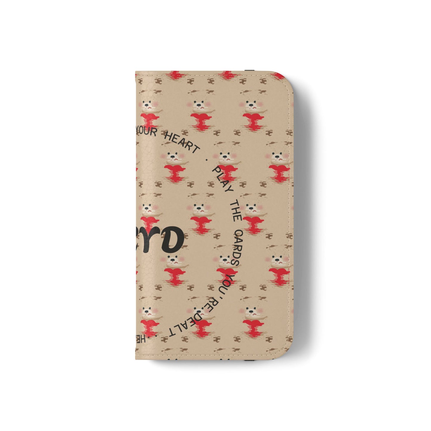 HEARTS - Cute Patterned Flip Case for Phone, Bear Design, Heartfelt Gifts, Cute Accessories, Personalized Phone Cover, Gift for Animal Lovers