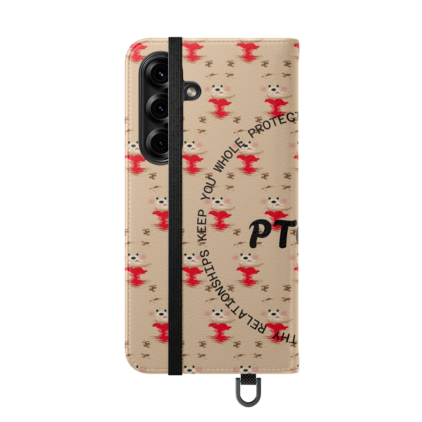 HEARTS - Cute Patterned Flip Case for Phone, Bear Design, Heartfelt Gifts, Cute Accessories, Personalized Phone Cover, Gift for Animal Lovers