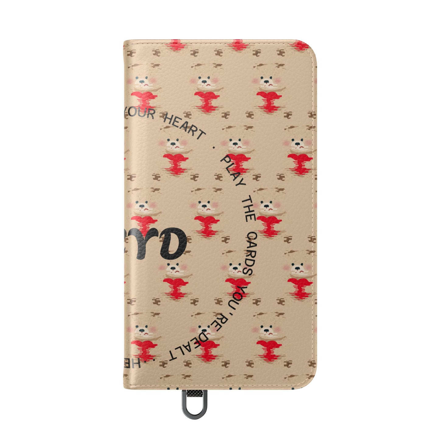 HEARTS - Cute Patterned Flip Case for Phone, Bear Design, Heartfelt Gifts, Cute Accessories, Personalized Phone Cover, Gift for Animal Lovers