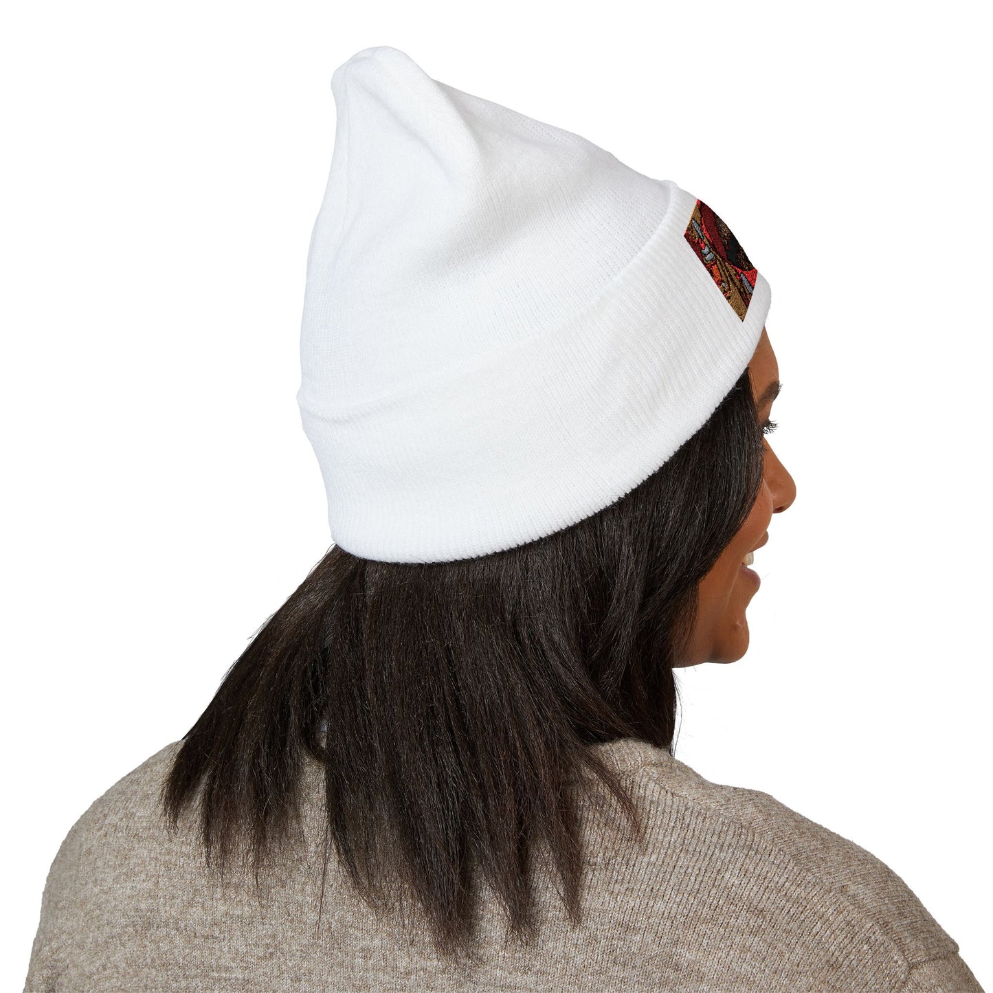 Grill 1 of 1 Unique Embroidered Beanie with Bold Graphic Design