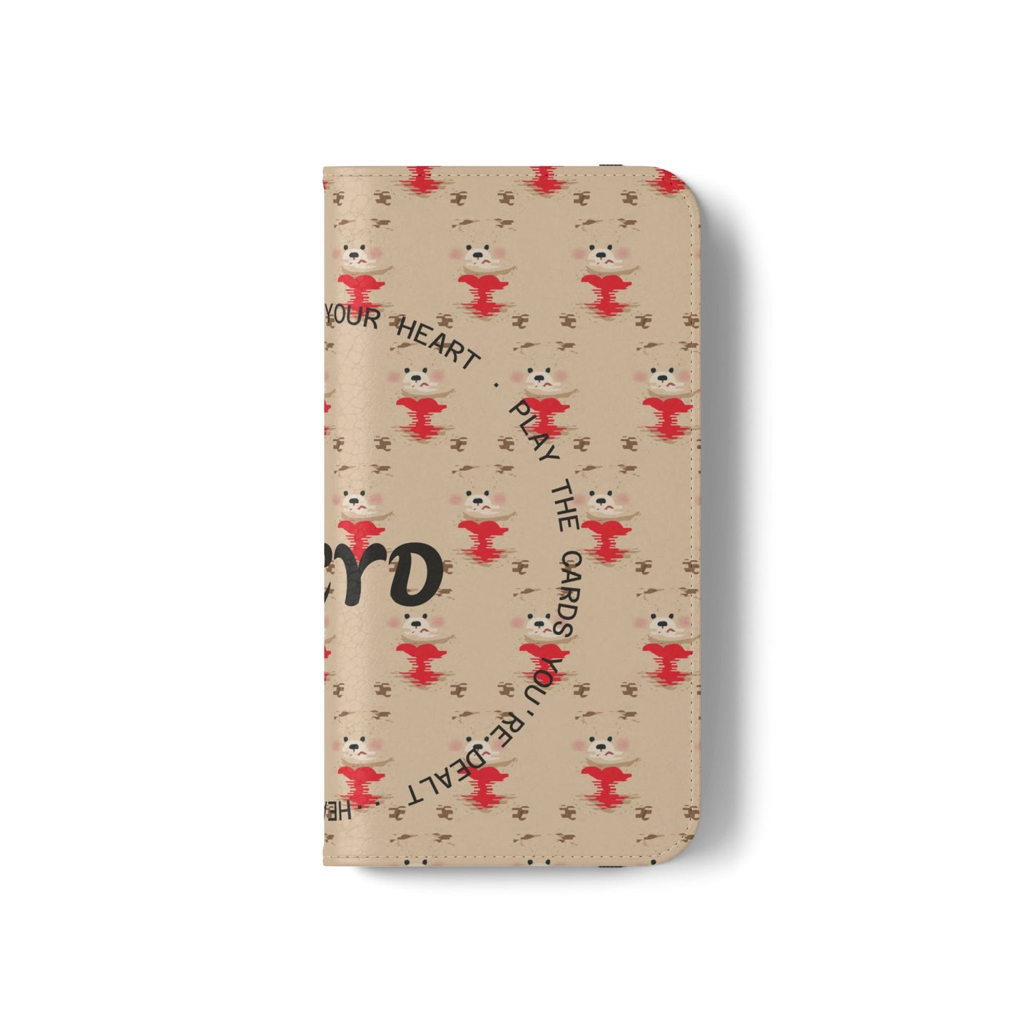HEARTS - Cute Patterned Flip Case for Phone, Bear Design, Heartfelt Gifts, Cute Accessories, Personalized Phone Cover, Gift for Animal Lovers