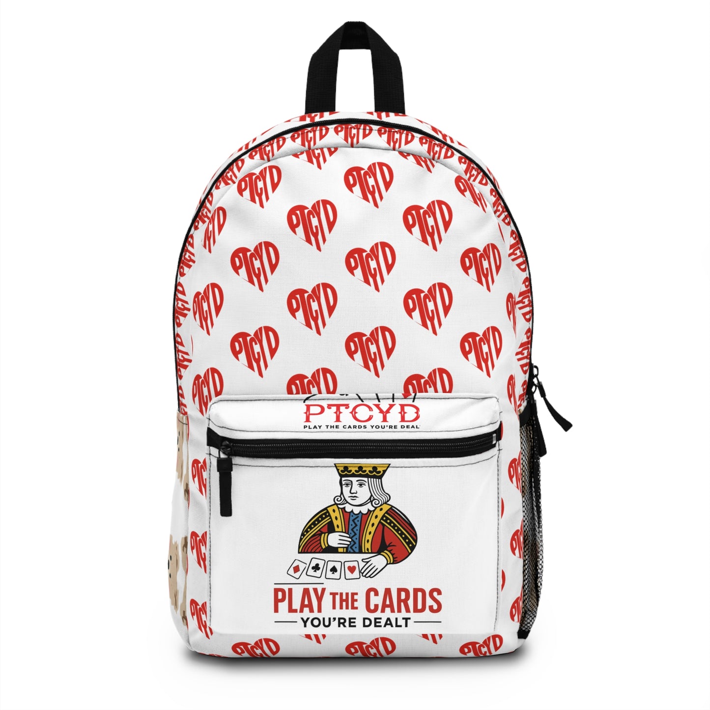 Heart PTCYD Backpack, Game Night Essential, Cool Gift for Gamers, Unique School Bag, Adventure Ready