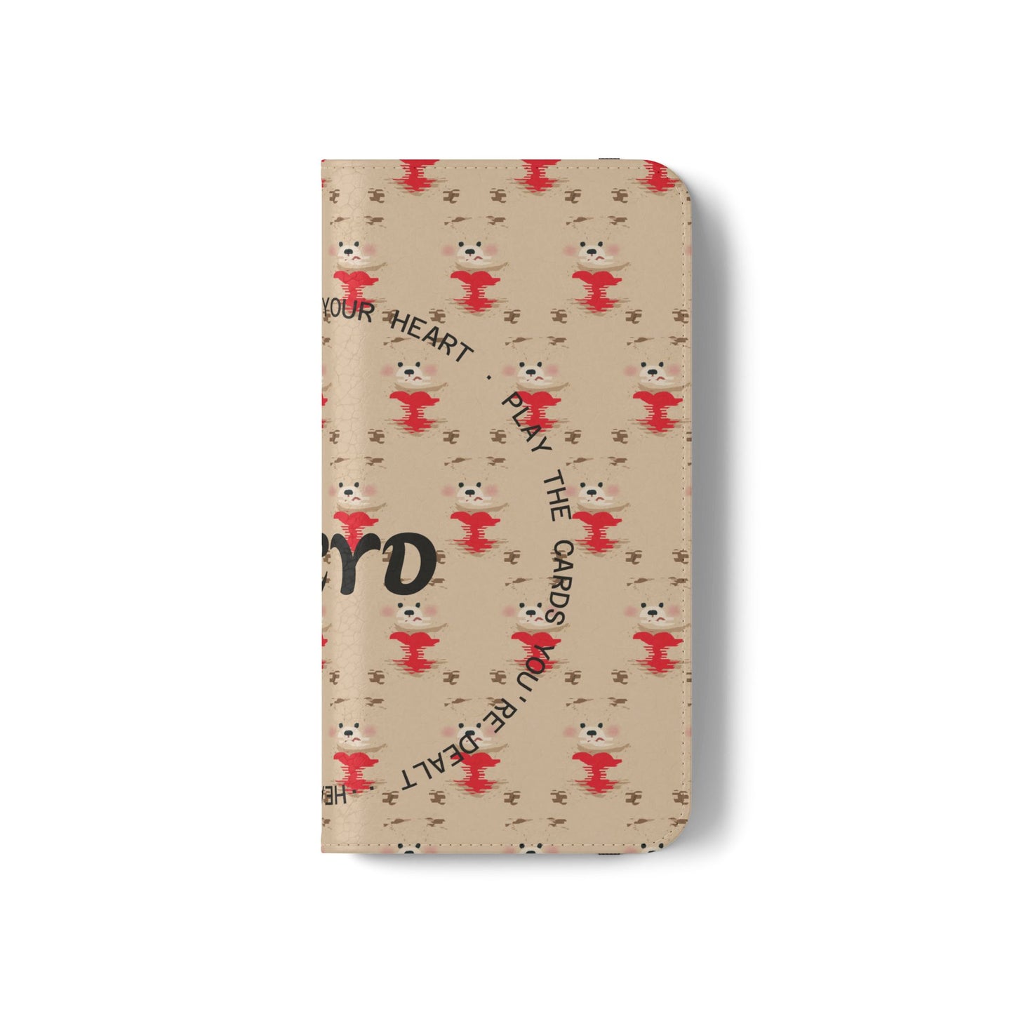 HEARTS - Cute Patterned Flip Case for Phone, Bear Design, Heartfelt Gifts, Cute Accessories, Personalized Phone Cover, Gift for Animal Lovers