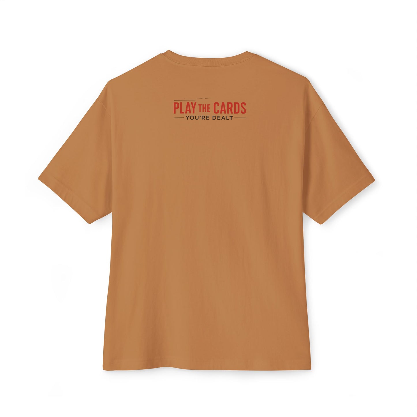 Club Inspirational Oversized Tee, Play Your Cards Unisex Tee, Motivational Boxy T-Shirt for Gamers, Funny Card Game Gift, Relaxed Fit Tee