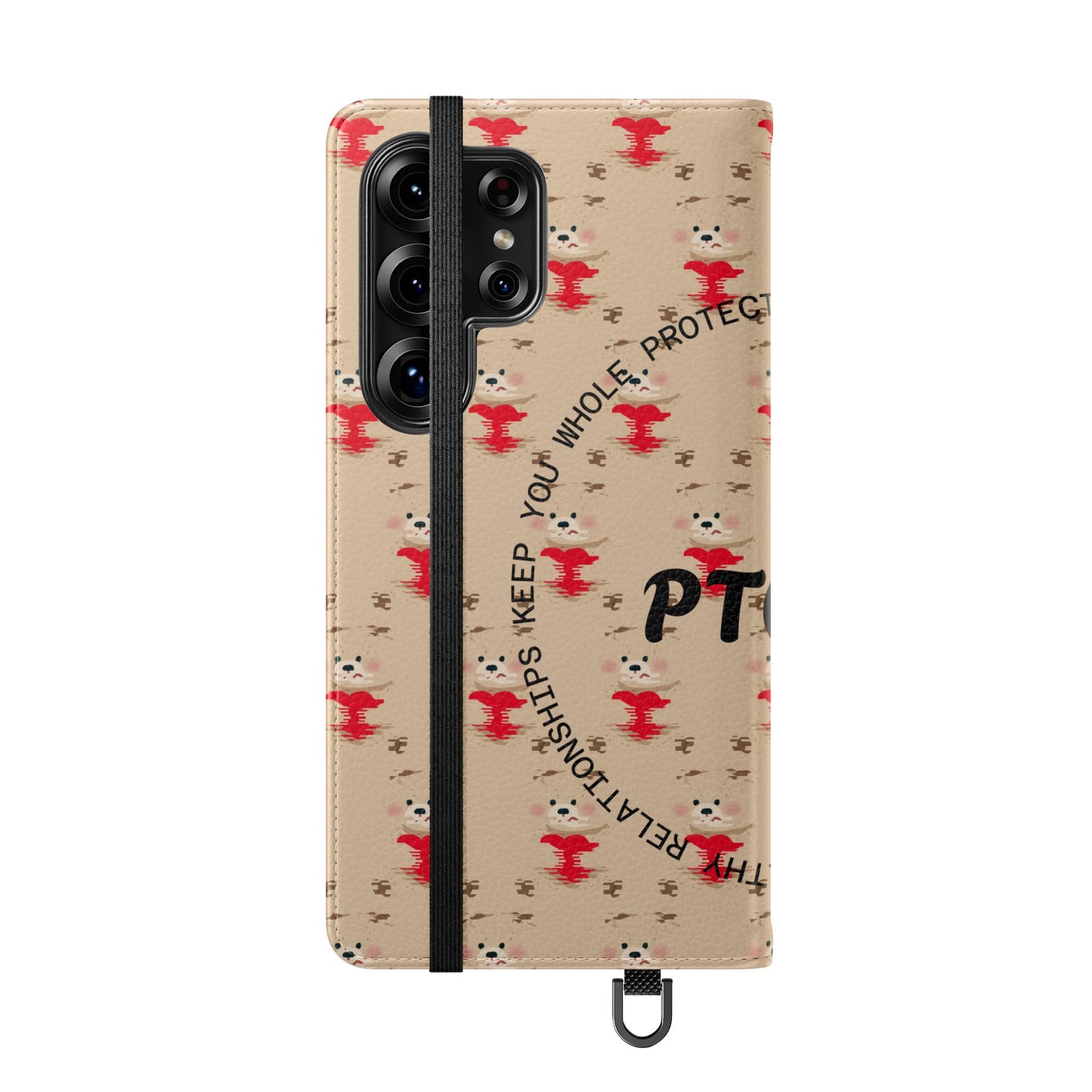 HEARTS - Cute Patterned Flip Case for Phone, Bear Design, Heartfelt Gifts, Cute Accessories, Personalized Phone Cover, Gift for Animal Lovers