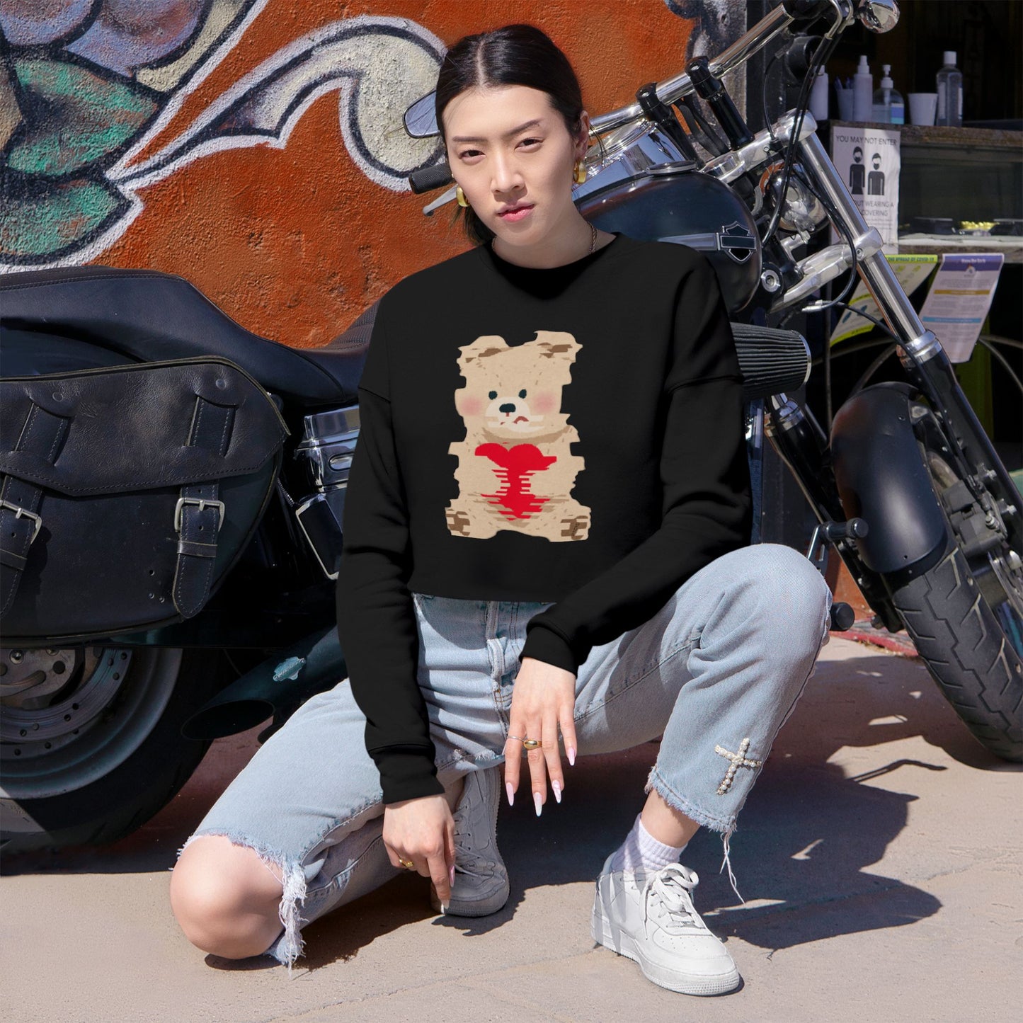 Cozy Cropped Sweatshirt with Cute Bear and Jack Design, Soft Sweatshirt, Trendy Casual Wear, Perfect for Gifts, Birthday or Holiday [...]
