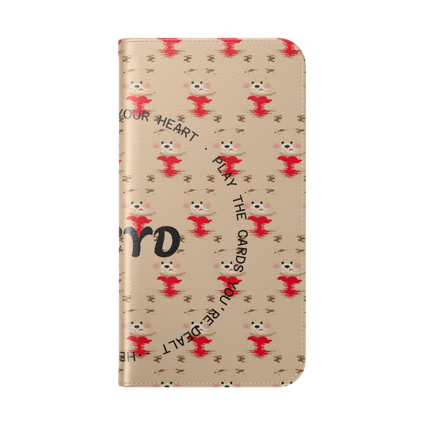 HEARTS - Cute Patterned Flip Case for Phone, Bear Design, Heartfelt Gifts, Cute Accessories, Personalized Phone Cover, Gift for Animal Lovers