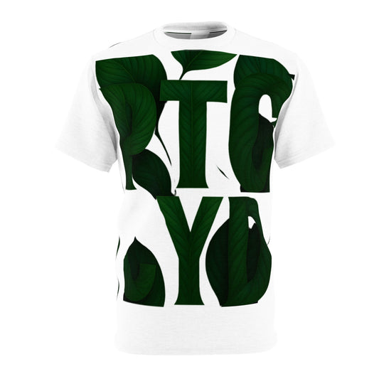 Club PTCYD Wrap Stylish Green Leaf Unisex Cut & Sew Tee - Nature-Inspired Design