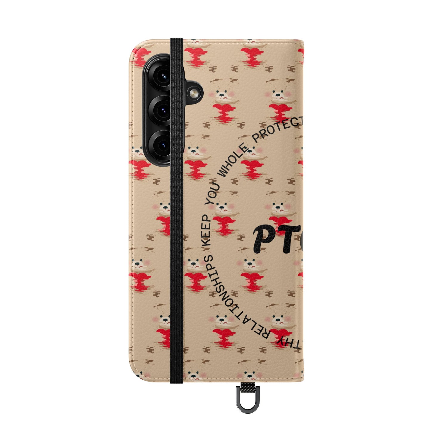 HEARTS - Cute Patterned Flip Case for Phone, Bear Design, Heartfelt Gifts, Cute Accessories, Personalized Phone Cover, Gift for Animal Lovers