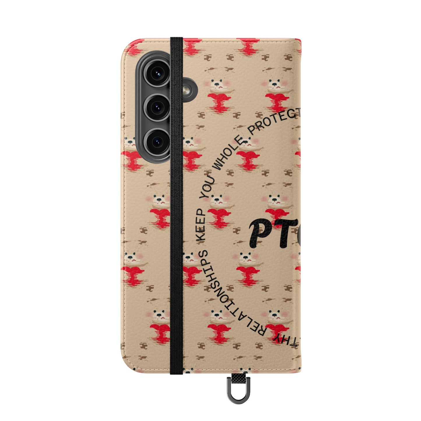 HEARTS - Cute Patterned Flip Case for Phone, Bear Design, Heartfelt Gifts, Cute Accessories, Personalized Phone Cover, Gift for Animal Lovers