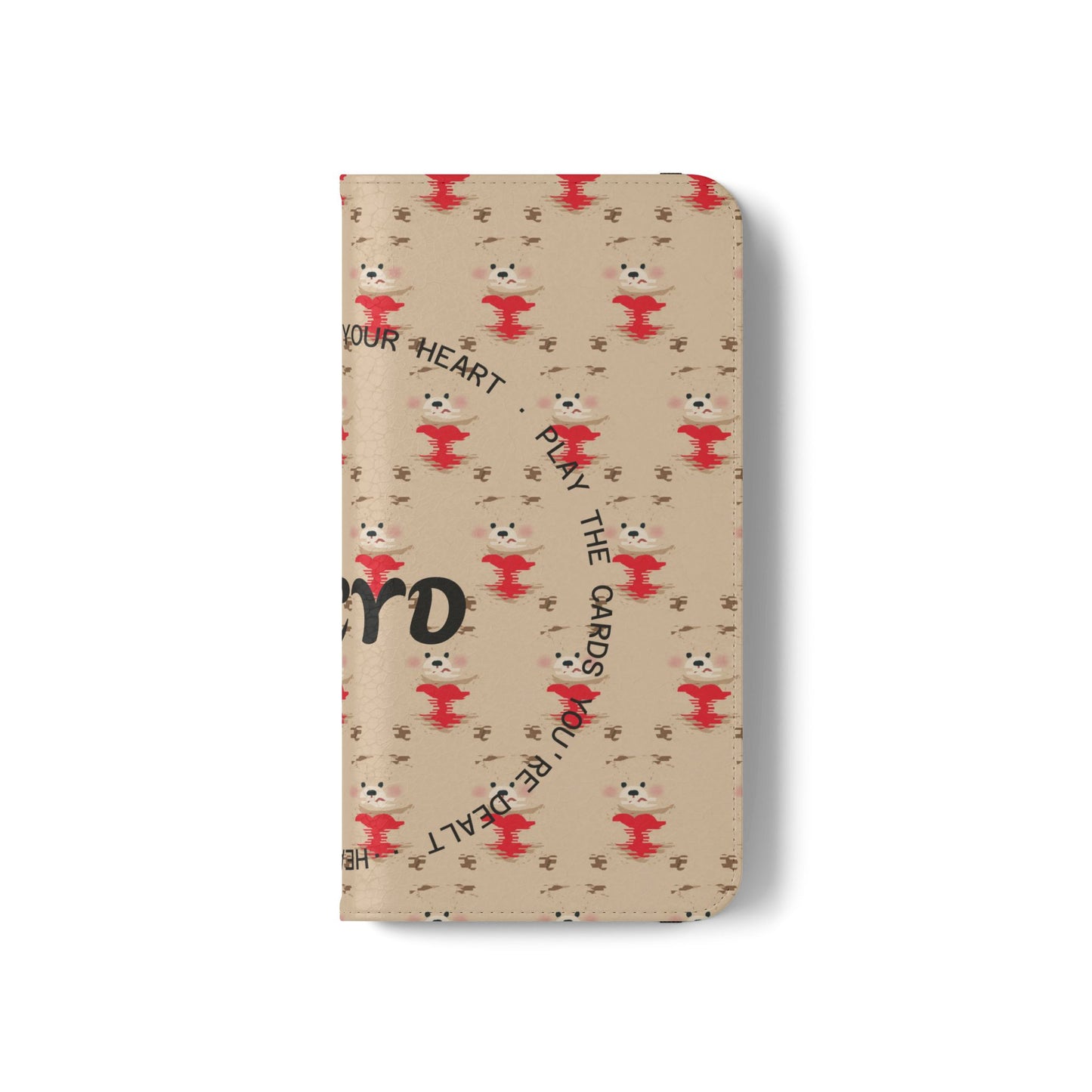 HEARTS - Cute Patterned Flip Case for Phone, Bear Design, Heartfelt Gifts, Cute Accessories, Personalized Phone Cover, Gift for Animal Lovers