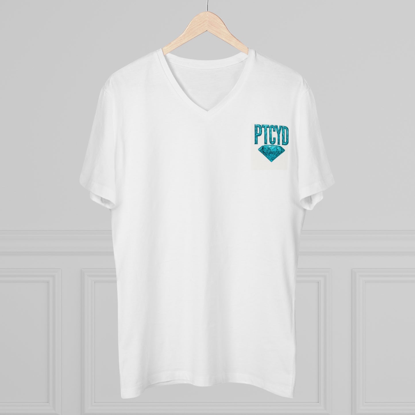 Diamond Blue PTCYD Light Men’s V-Neck T-Shirt - Casual Style for Every Occasion