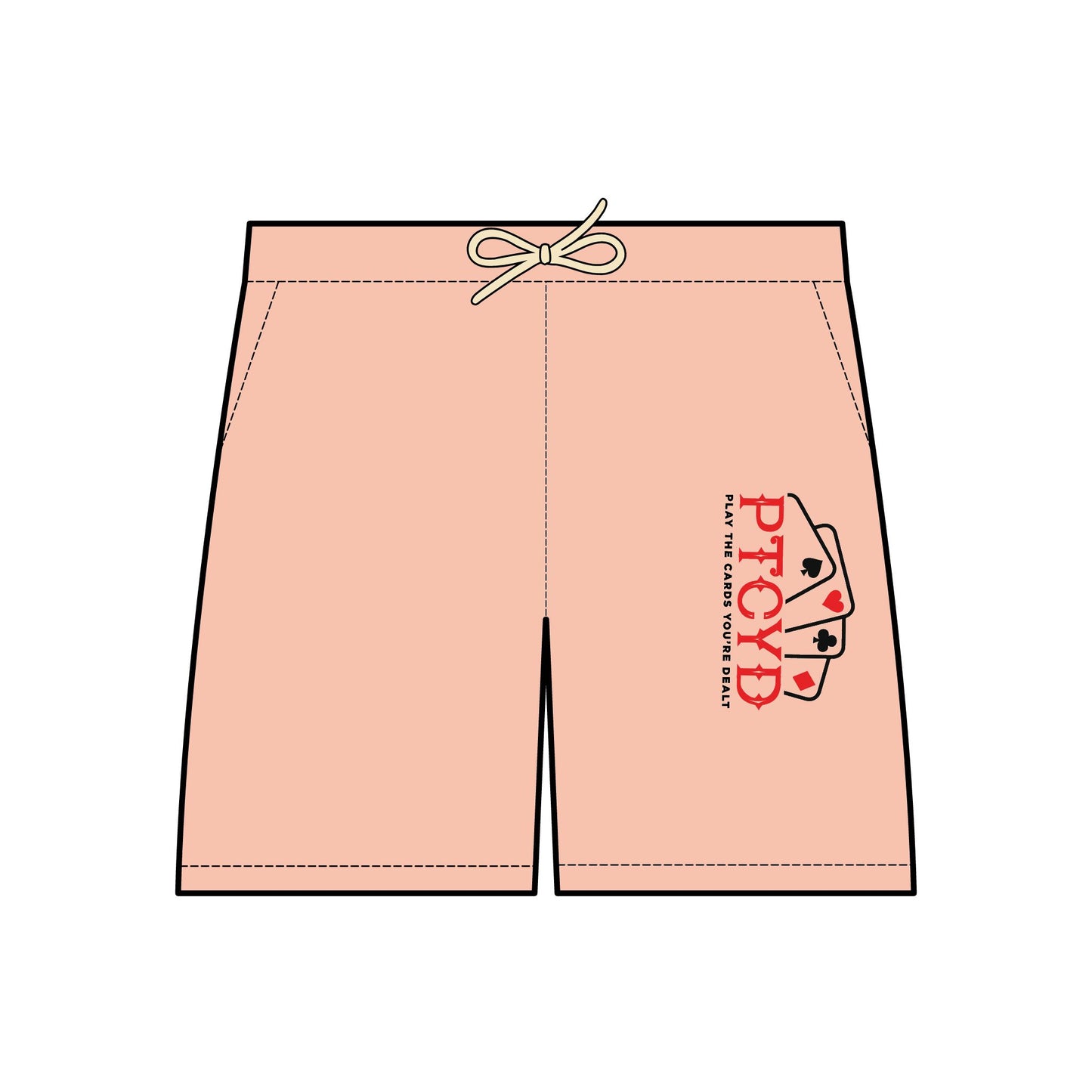 PTCYD Casual Fleece Sweat Shorts - Play the Hand You're Dealt