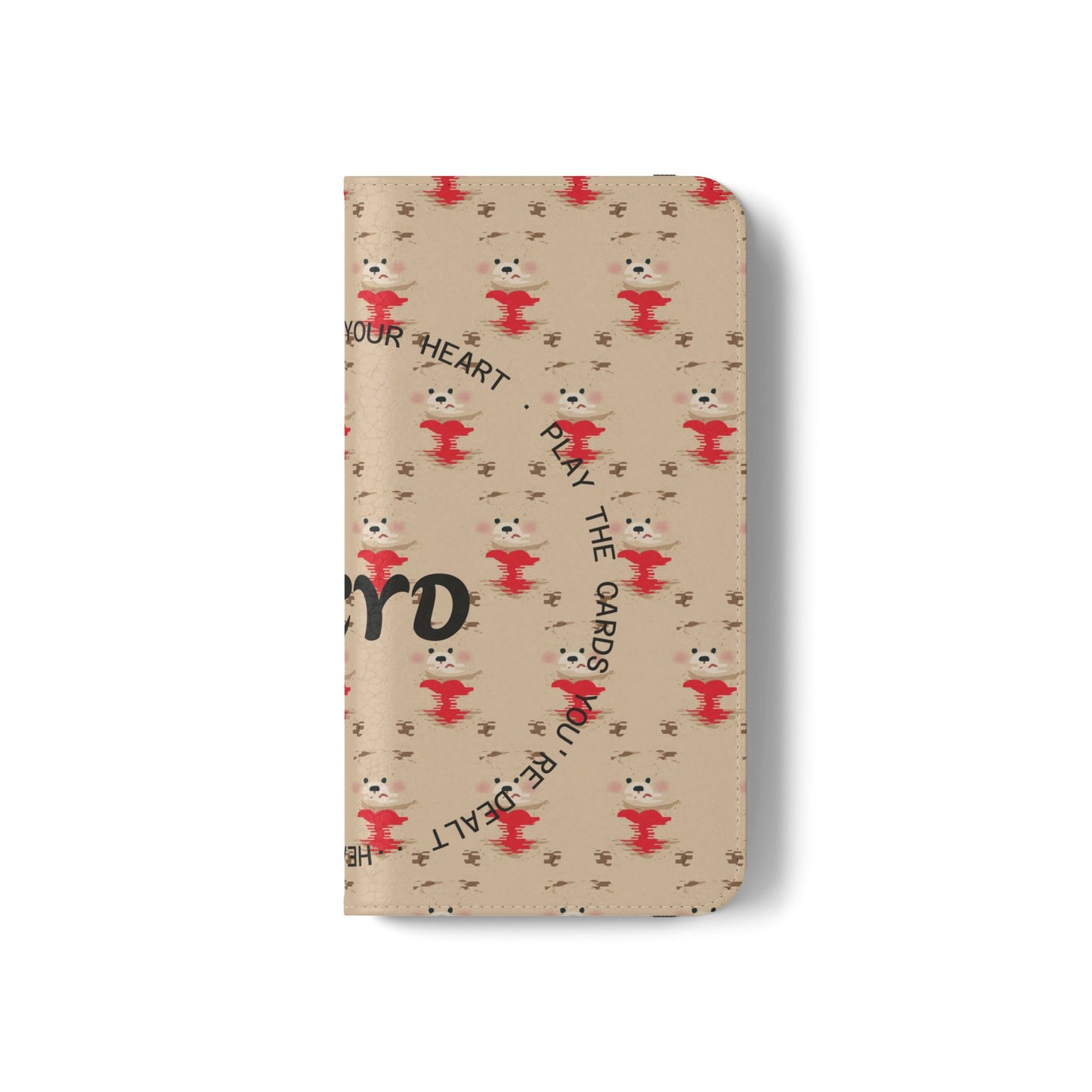 HEARTS - Cute Patterned Flip Case for Phone, Bear Design, Heartfelt Gifts, Cute Accessories, Personalized Phone Cover, Gift for Animal Lovers