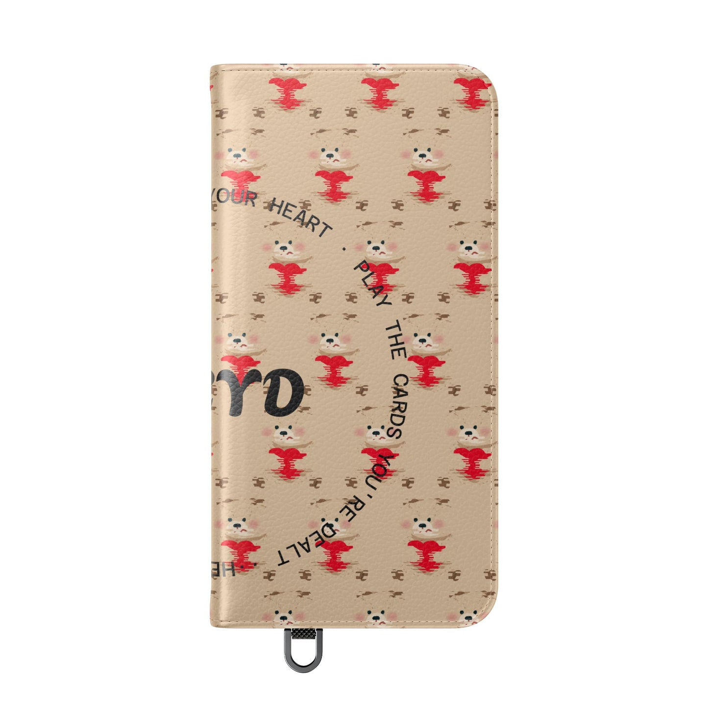 HEARTS - Cute Patterned Flip Case for Phone, Bear Design, Heartfelt Gifts, Cute Accessories, Personalized Phone Cover, Gift for Animal Lovers