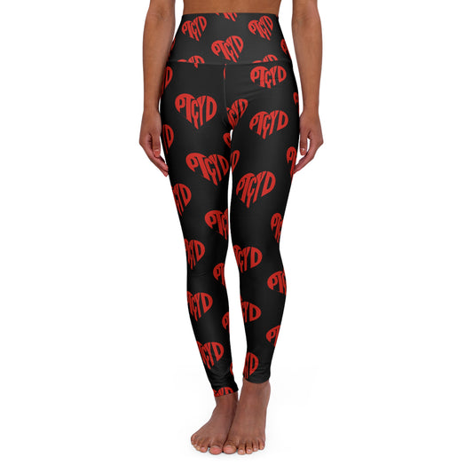 HEARTS - High Waisted Yoga Leggings - PTYCD Design | Activewear for Fitness, Yoga, Athleisure, & Casual Wear