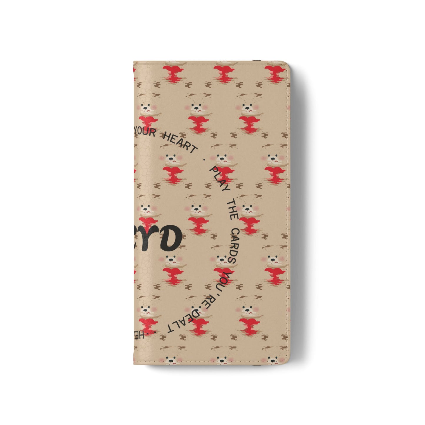 HEARTS - Cute Patterned Flip Case for Phone, Bear Design, Heartfelt Gifts, Cute Accessories, Personalized Phone Cover, Gift for Animal Lovers