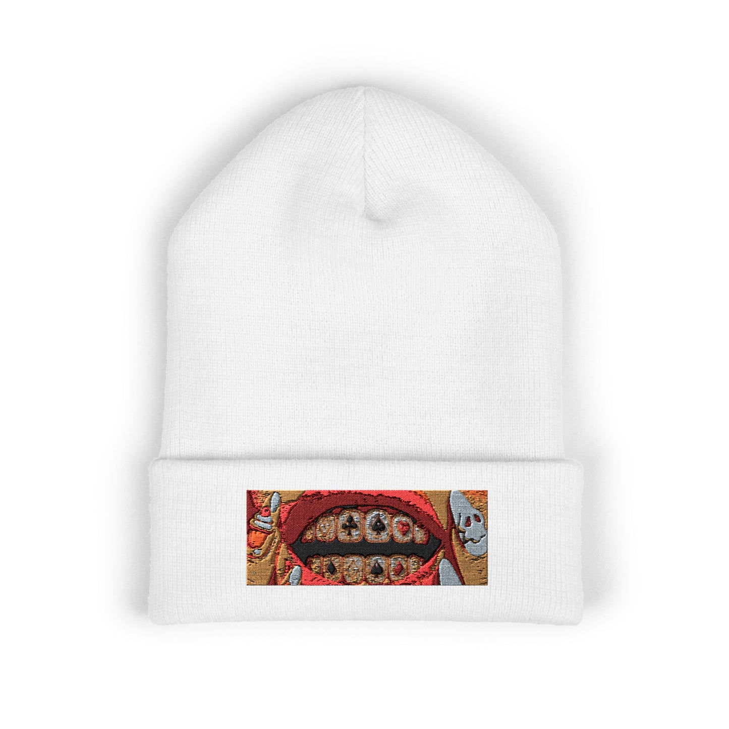 Grill 1 of 1 Unique Embroidered Beanie with Bold Graphic Design