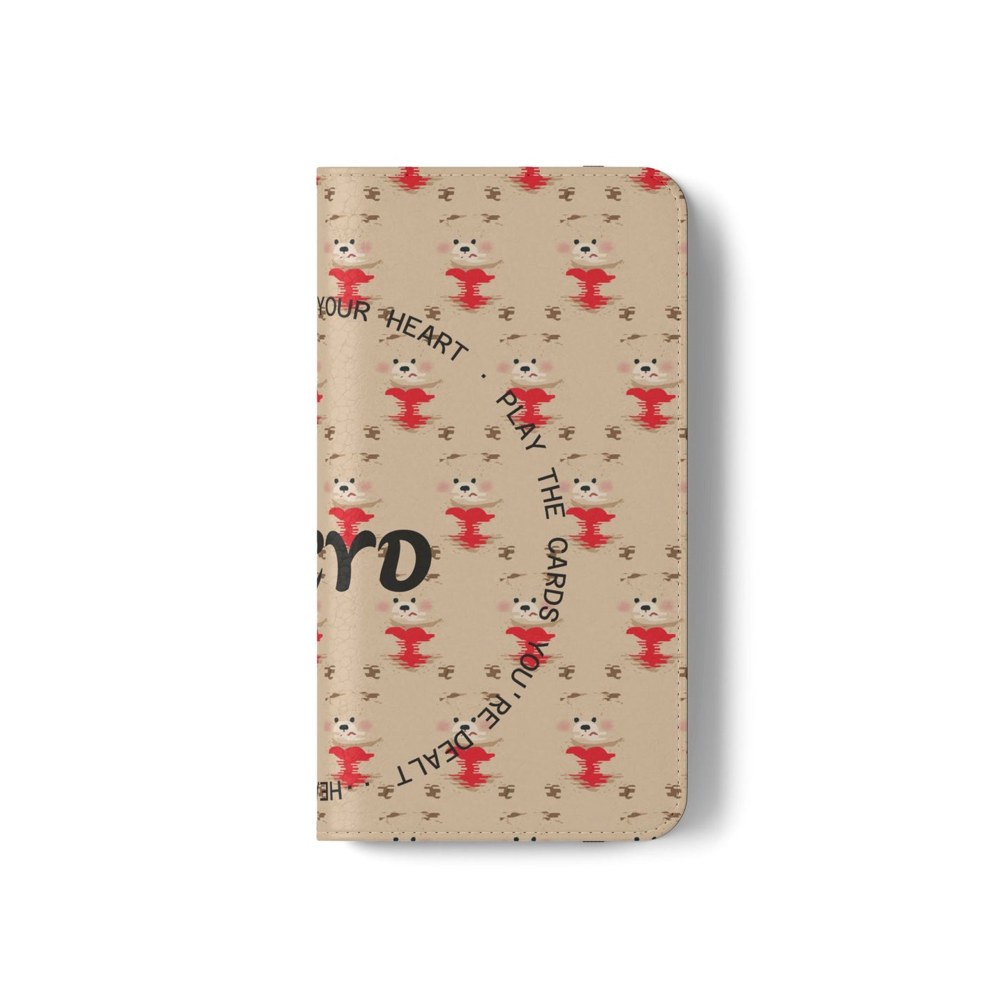 HEARTS - Cute Patterned Flip Case for Phone, Bear Design, Heartfelt Gifts, Cute Accessories, Personalized Phone Cover, Gift for Animal Lovers
