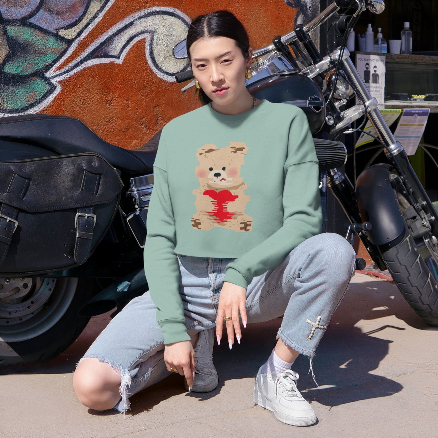 Cozy Cropped Sweatshirt with Cute Bear and Jack Design, Soft Sweatshirt, Trendy Casual Wear, Perfect for Gifts, Birthday or Holiday [...]